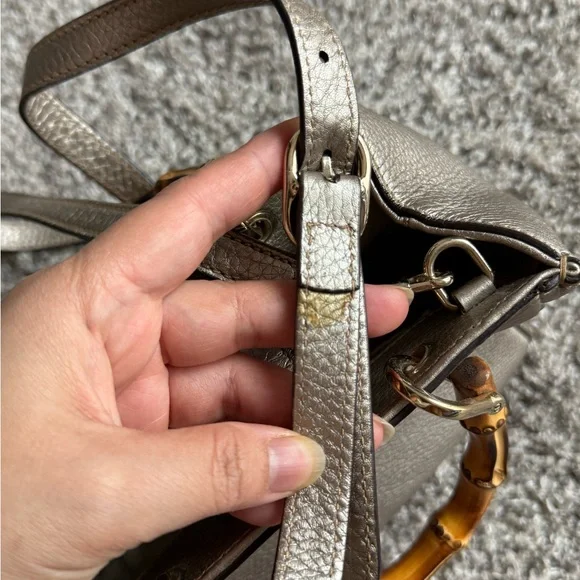 Gucci Metallic Bamboo-Handle Crossbody Bag